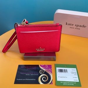 NWT Kate Spade Cameron Street Mellody Wristlet/Carholder PWRU5447 Red